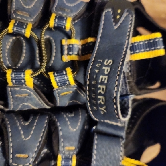 SPERRY Top Sider Lagoon Sandals, Size 4m Leather Upper Bungee - Picture 3 of 5